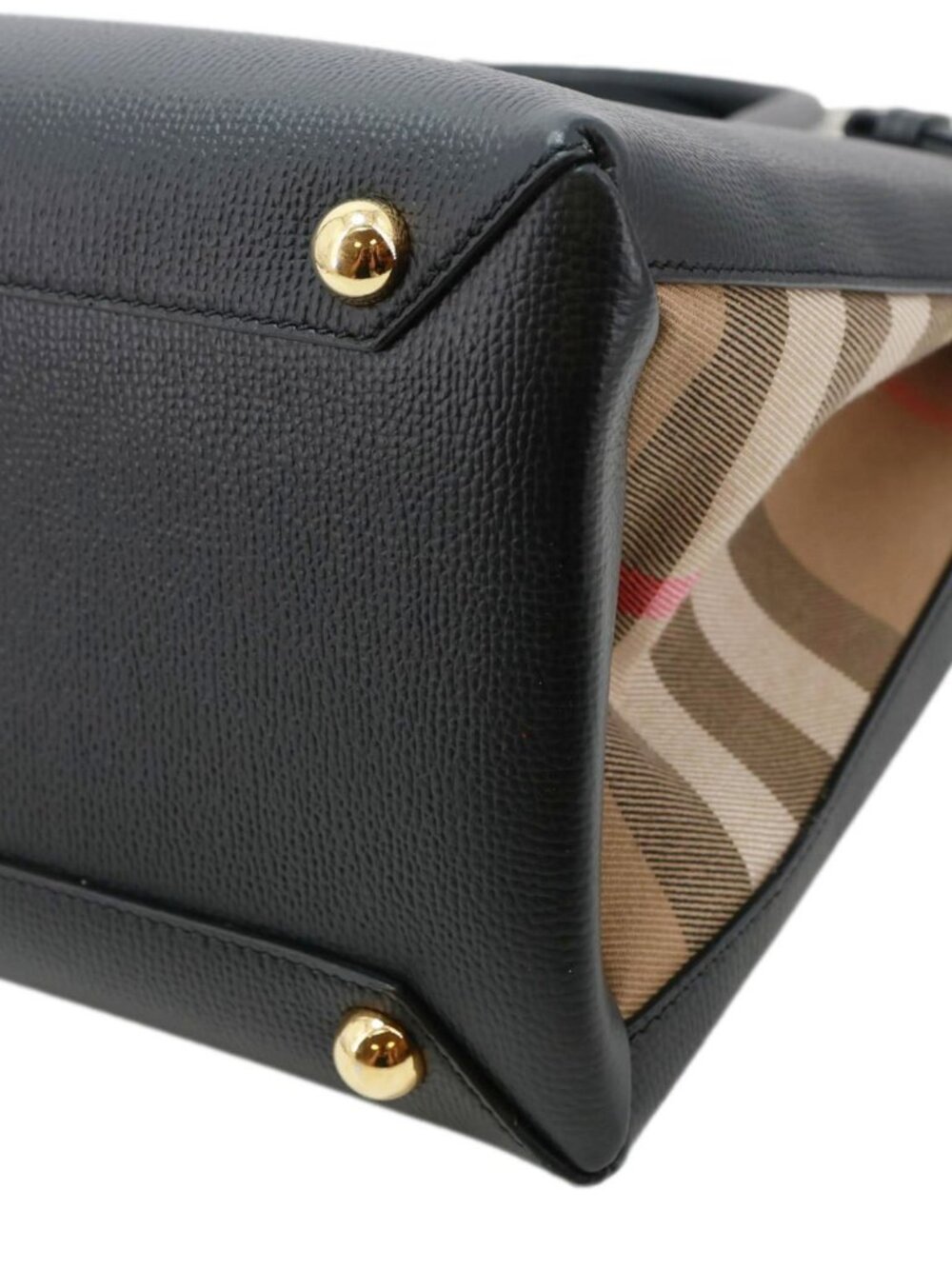 Burberry  Banner Medium Calfskin House Check Crossbody Bag Black - Picture 9 of 12